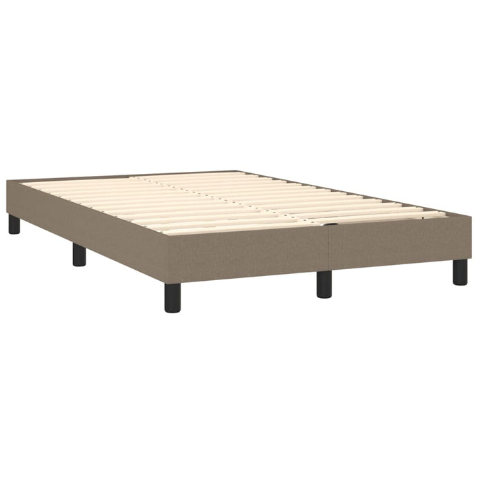 Pat cu arcuri, saltea și LED, gri taupe, 120x190 cm, textil WALTI