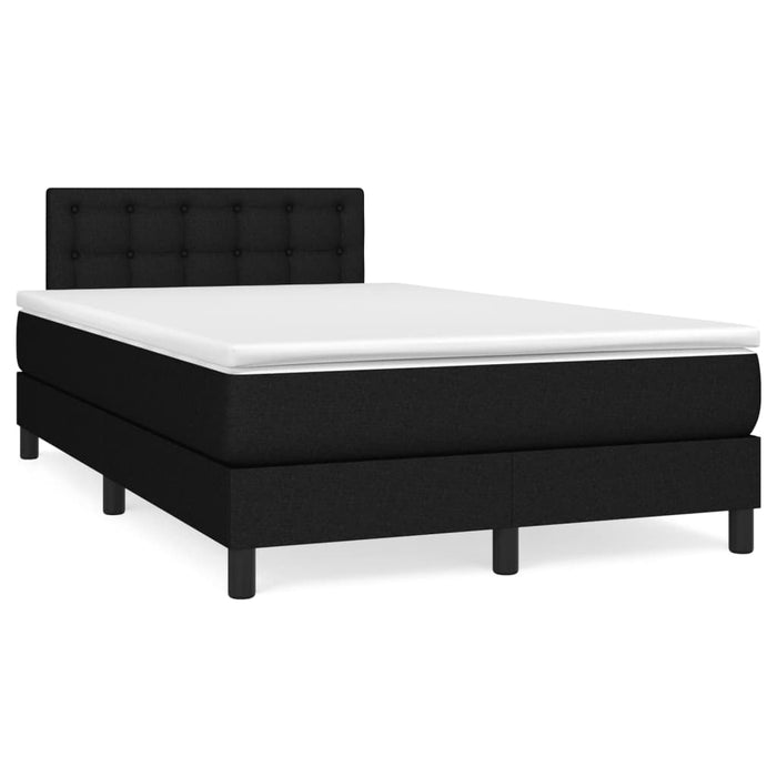 Pat cu arcuri, saltea și LED, negru, 120x190 cm, textil - WALTI WALTI