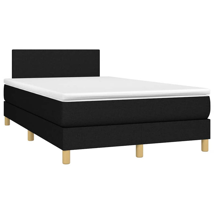Pat cu arcuri, saltea și LED, negru, 120x190 cm, textil - WALTI WALTI