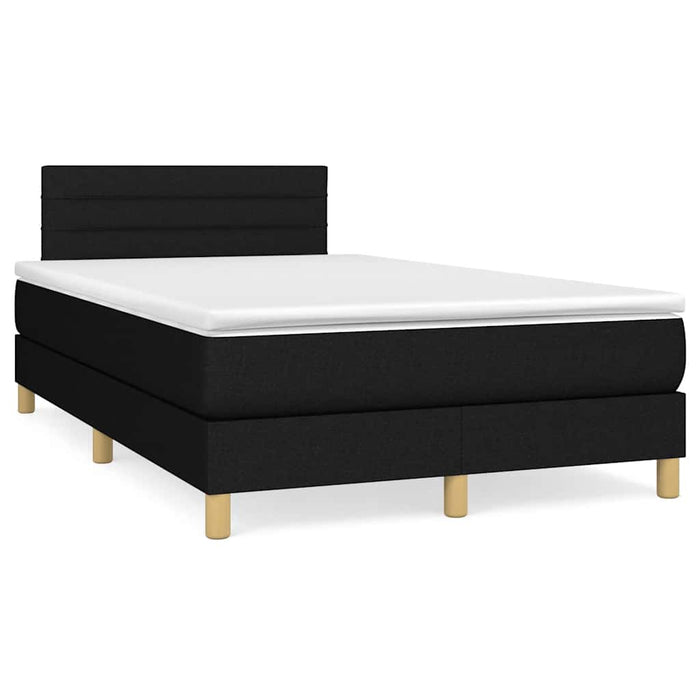 Pat cu arcuri, saltea și LED, negru, 120x190 cm, textil - WALTI WALTI