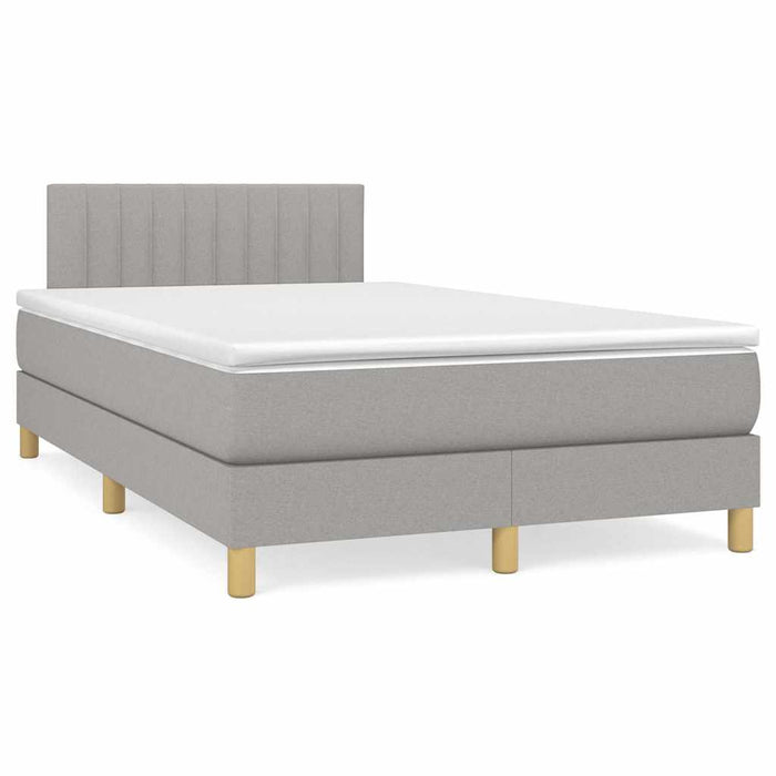 Pat cu arcuri, saltea și LED, gri deschis, 120x190 cm, textil - WALTI WALTI