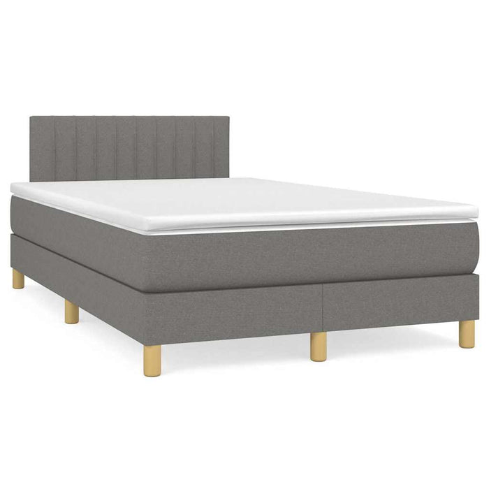 Pat cu arcuri, saltea și LED, gri închis, 120x190 cm, textil - WALTI WALTI