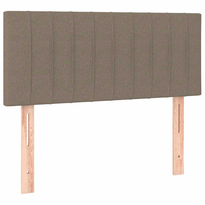 Pat cu arcuri, saltea și LED, gri taupe, 120x190 cm, textil - WALTI WALTI