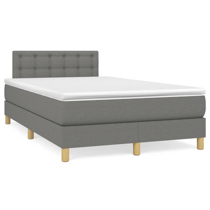 Pat cu arcuri, saltea și LED, gri închis, 120x190 cm, textil - WALTI WALTI