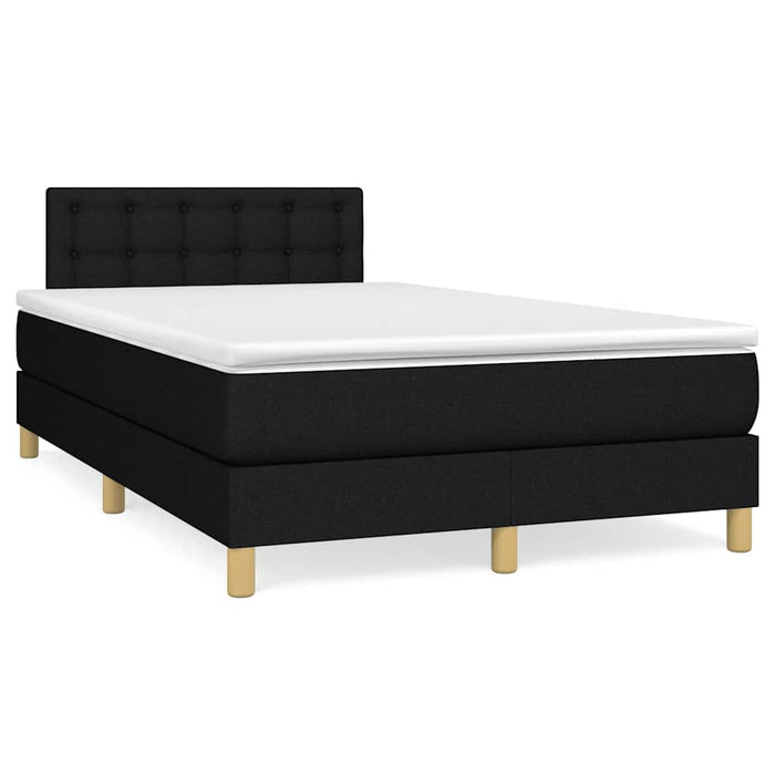 Pat cu arcuri, saltea și LED, negru, 120x190 cm, textil - WALTI WALTI