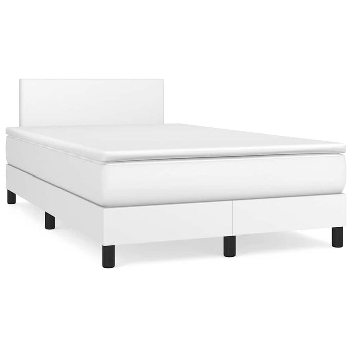 Pat box spring cu saltea și LED, alb, 120x190 cm, piele eco - WALTI WALTI