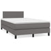 Pat cu arcuri, cu saltea și LED, gri, 120x190 cm, piele eco - WALTI WALTI