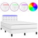 Pat box spring cu saltea și LED, alb, 120x190 cm, piele eco - WALTI WALTI