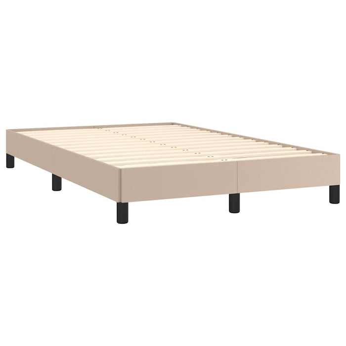 Pat cu arcuri, cu saltea și LED cappuccino 120x190 cm piele eco - WALTI WALTI