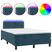 Pat box spring cu saltea/LED albastru închis 120x190cm catifea - WALTI WALTI