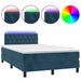 Pat box spring cu saltea/LED albastru închis 120x190cm catifea - WALTI WALTI