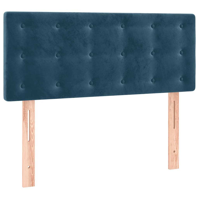 Pat box spring cu saltea/LED albastru închis 120x190cm catifea - WALTI WALTI