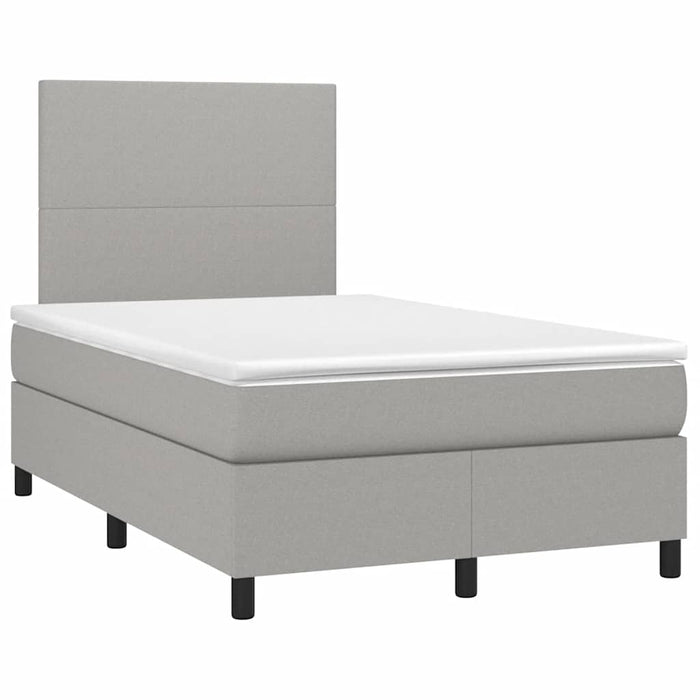 Pat cu arcuri, saltea și LED, gri deschis, 120x190 cm, textil - WALTI WALTI