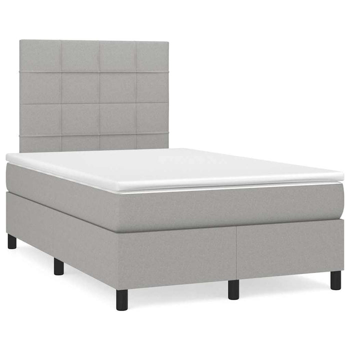 Pat cu arcuri, saltea și LED, gri deschis, 120x190 cm, textil - WALTI WALTI