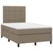 Pat cu arcuri, saltea și LED, gri taupe, 120x190 cm, textil - WALTI WALTI