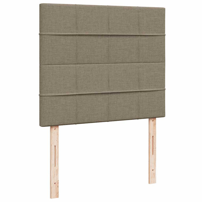 Pat cu arcuri, saltea și LED, gri taupe, 120x190 cm, textil - WALTI WALTI