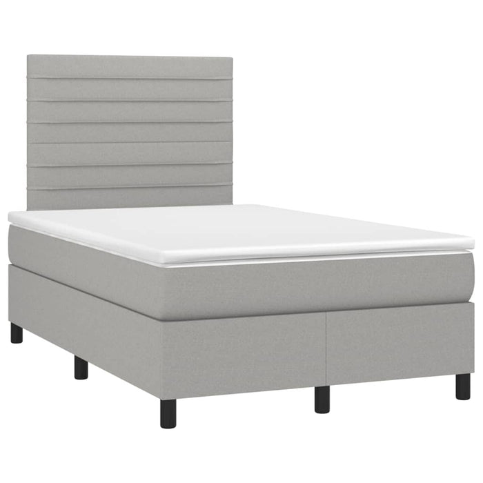 Pat cu arcuri, saltea și LED, gri deschis, 120x190 cm, textil - WALTI WALTI
