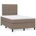 Pat cu arcuri, saltea și LED, gri taupe, 120x190 cm, textil - WALTI WALTI