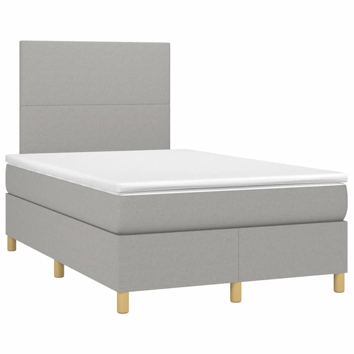 Pat cu arcuri, saltea și LED, gri deschis, 120x190 cm, textil - WALTI WALTI