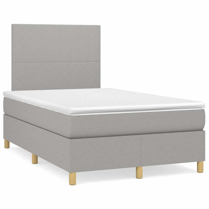 Pat cu arcuri, saltea și LED, gri deschis, 120x190 cm, textil - WALTI WALTI
