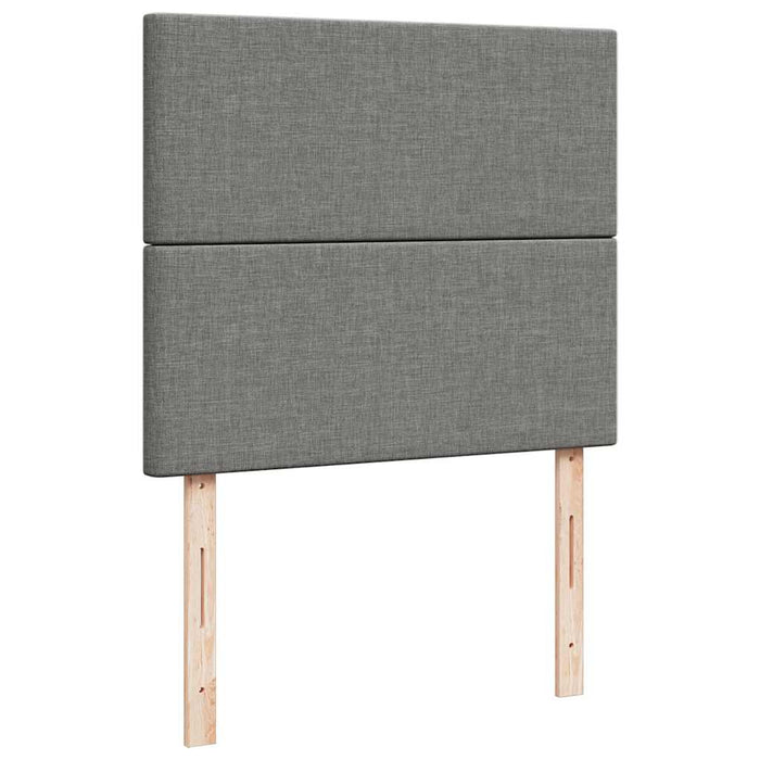 Pat cu arcuri, saltea și LED, gri închis, 120x190 cm, textil - WALTI WALTI