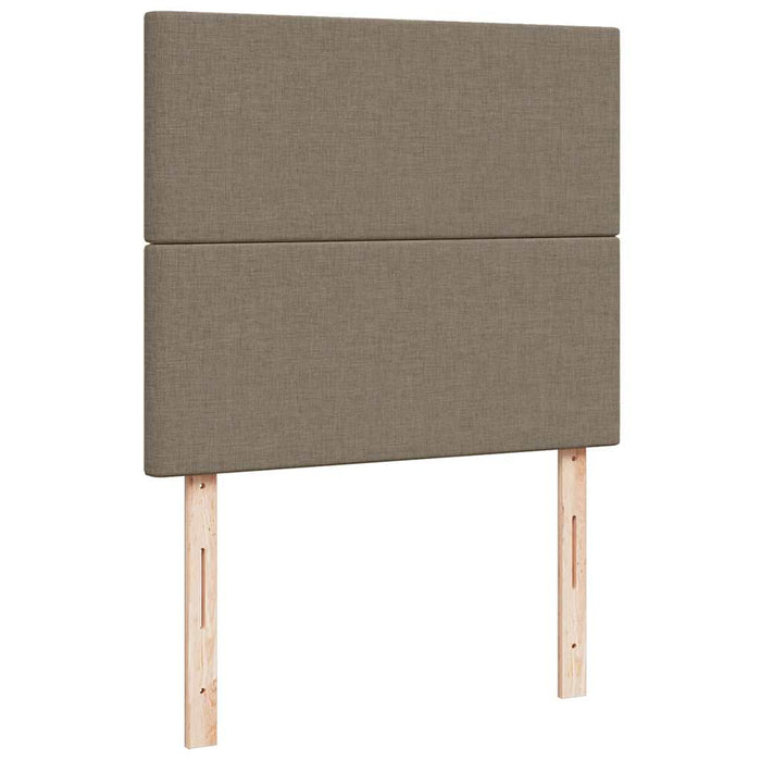 Pat cu arcuri, saltea și LED, gri taupe, 120x190 cm, textil - WALTI WALTI