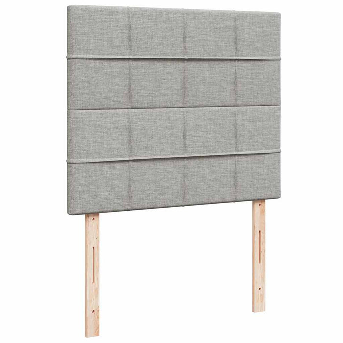 Pat cu arcuri, saltea și LED, gri deschis, 120x190 cm, textil - WALTI WALTI