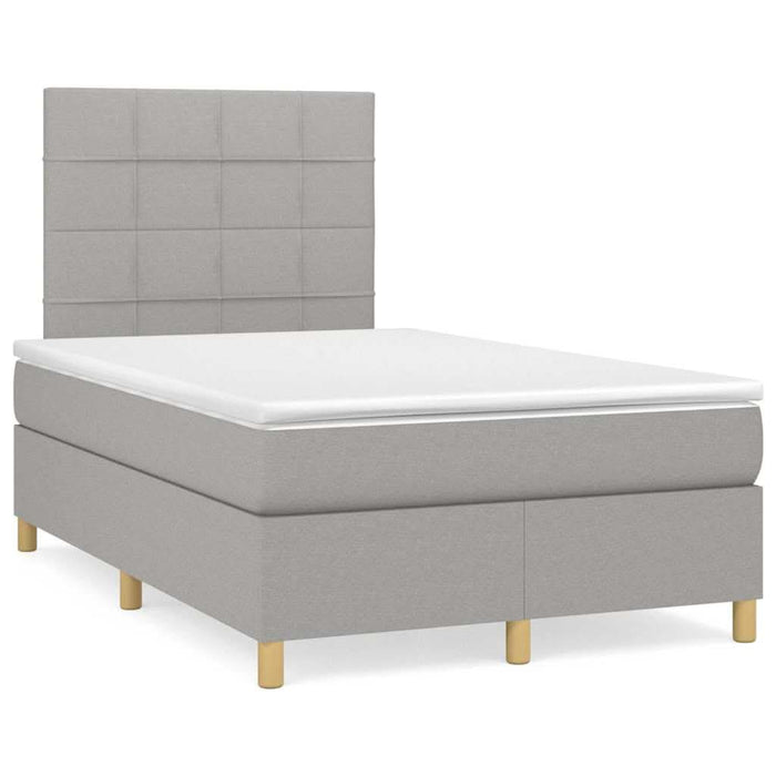 Pat cu arcuri, saltea și LED, gri deschis, 120x190 cm, textil - WALTI WALTI