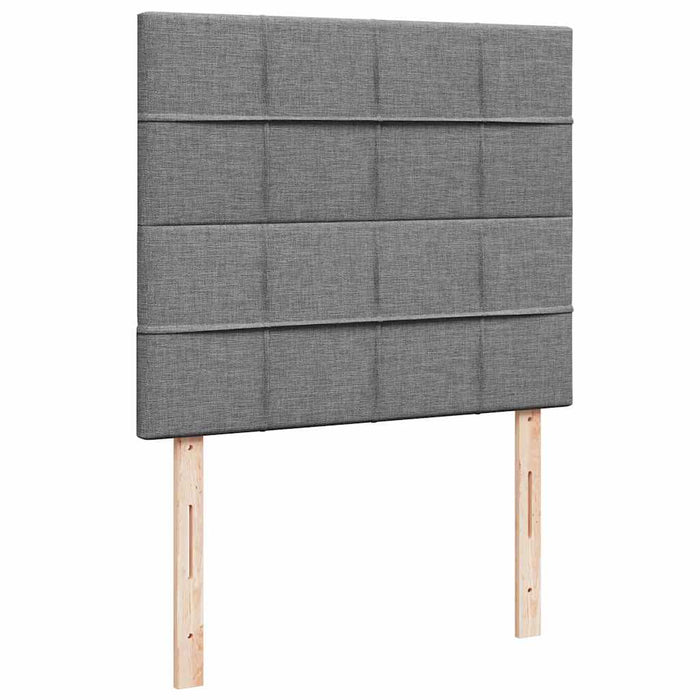Pat cu arcuri, saltea și LED, gri închis, 120x190 cm, textil - WALTI WALTI