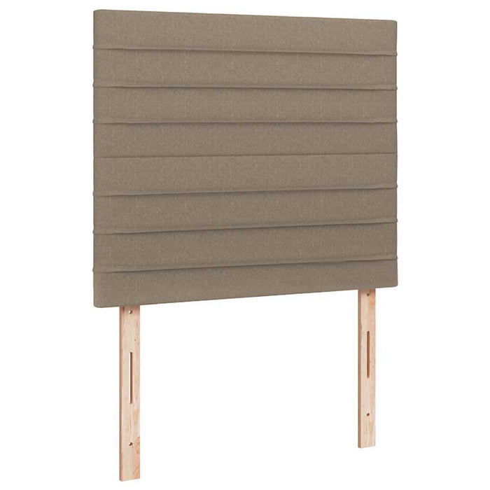 Pat cu arcuri, saltea și LED, gri taupe, 120x190 cm, textil - WALTI WALTI