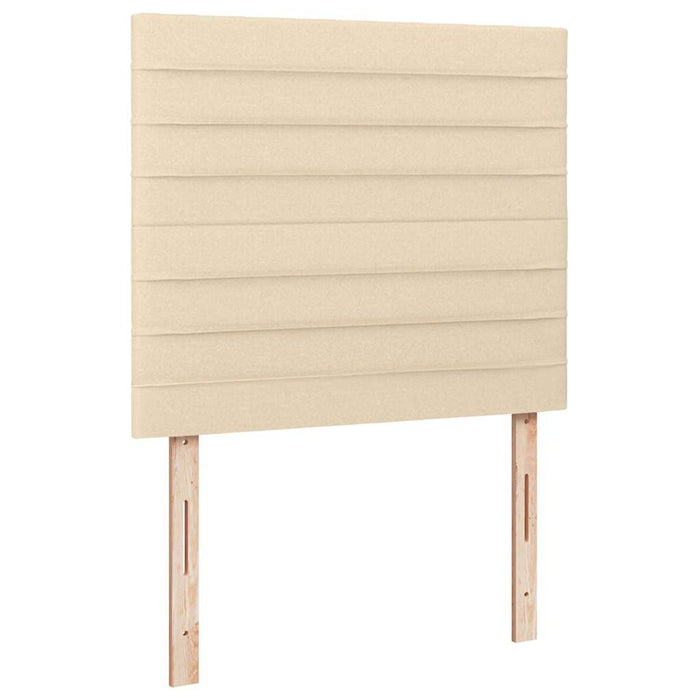 Pat cu arcuri, saltea și LED, crem, 120x190 cm, textil - WALTI WALTI