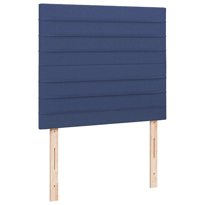 Pat cu arcuri, saltea și LED, albastru, 120x190 cm, textil - WALTI WALTI