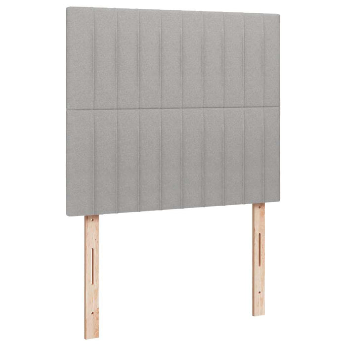 Pat cu arcuri, saltea și LED, gri deschis, 120x190 cm, textil - WALTI WALTI