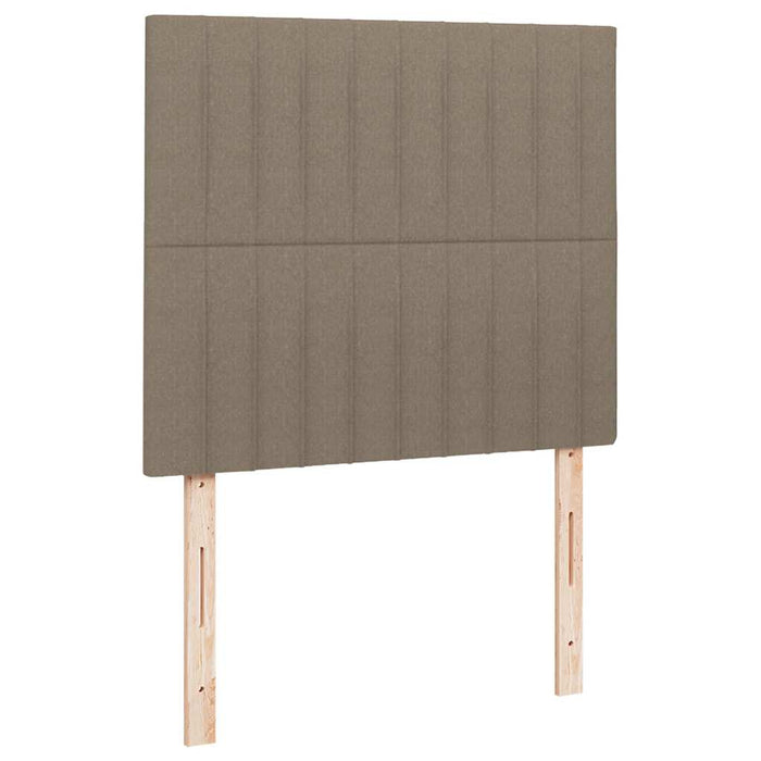 Pat cu arcuri, saltea și LED, gri taupe, 120x190 cm, textil - WALTI WALTI