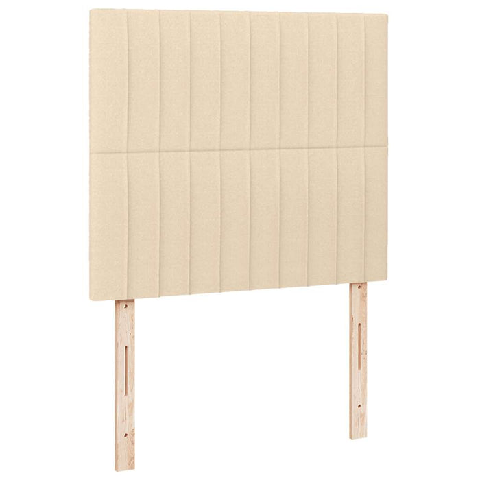Pat cu arcuri, saltea și LED, crem, 120x190 cm, textil - WALTI WALTI