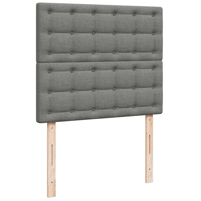 Pat cu arcuri, saltea și LED, gri închis, 120x190 cm, textil - WALTI WALTI