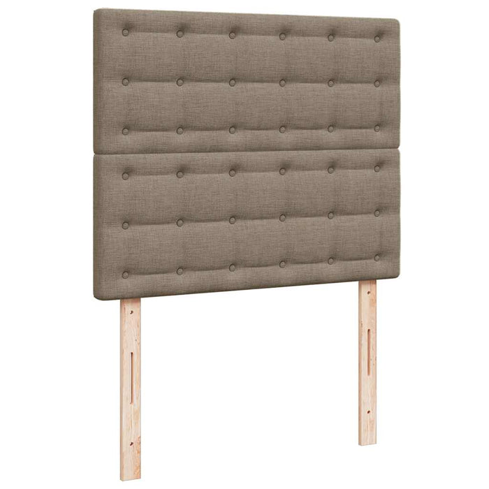 Pat cu arcuri, saltea și LED, gri taupe, 120x190 cm, textil - WALTI WALTI
