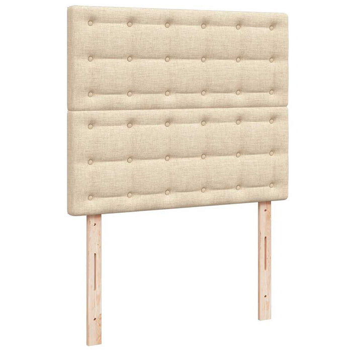 Pat cu arcuri, saltea și LED, crem, 120x190 cm, textil WALTI