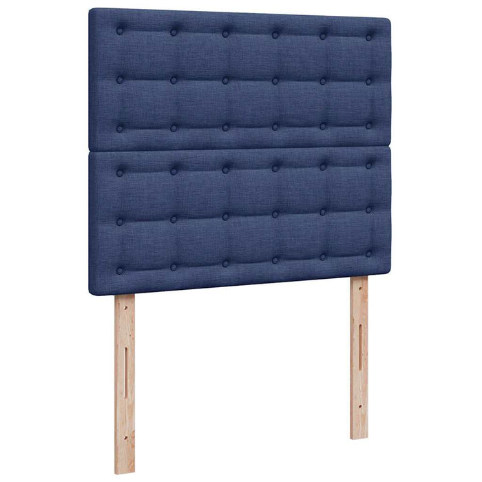 Pat cu arcuri, saltea și LED, albastru, 120x190 cm, textil - WALTI WALTI