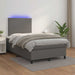 Pat cu arcuri, cu saltea și LED, gri, 120x190 cm, piele eco - WALTI WALTI