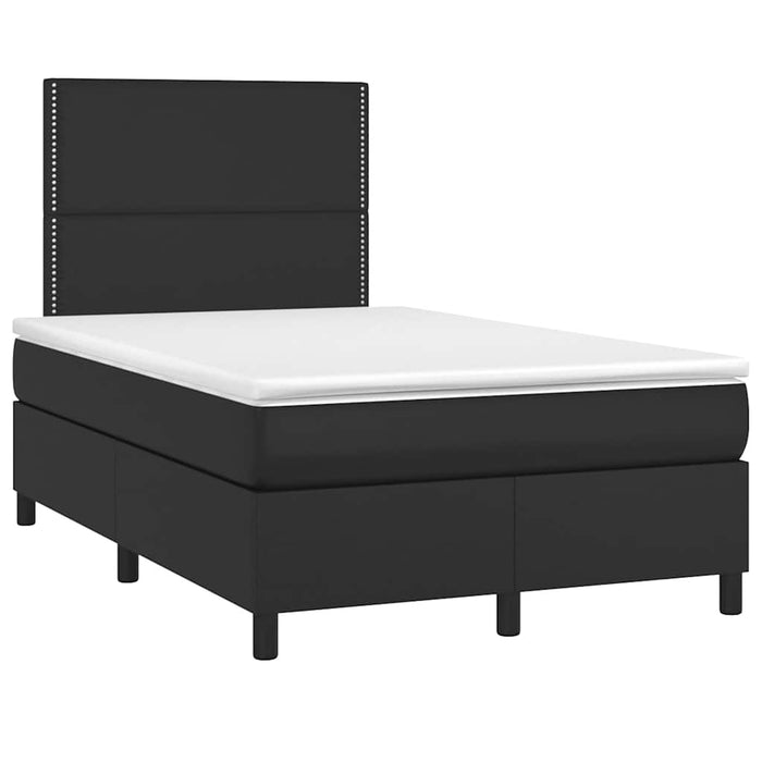 Pat box spring cu saltea și LED, negru, 120x190 cm, piele eco - WALTI WALTI