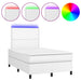 Pat box spring cu saltea și LED, alb, 120x190 cm, piele eco - WALTI WALTI
