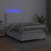 Pat box spring cu saltea și LED, alb, 120x190 cm, piele eco - WALTI WALTI