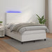 Pat box spring cu saltea și LED, alb, 120x190 cm, piele eco - WALTI WALTI