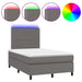 Pat cu arcuri, cu saltea & LED, gri, 120x190 cm, piele eco - WALTI WALTI