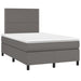 Pat cu arcuri, cu saltea & LED, gri, 120x190 cm, piele eco - WALTI WALTI