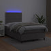 Pat cu arcuri, cu saltea & LED, gri, 120x190 cm, piele eco - WALTI WALTI