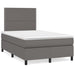 Pat cu arcuri, cu saltea & LED, gri, 120x190 cm, piele eco - WALTI WALTI