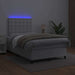 Pat box spring cu saltea și LED, alb, 120x190 cm, piele eco - WALTI WALTI