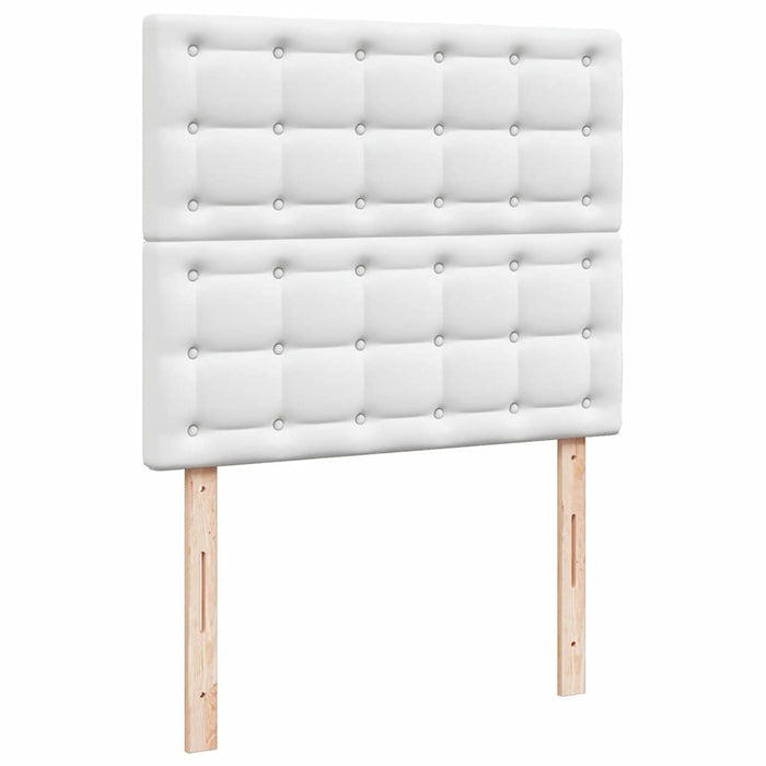 Pat box spring cu saltea și LED, alb, 120x190 cm, piele eco - WALTI WALTI